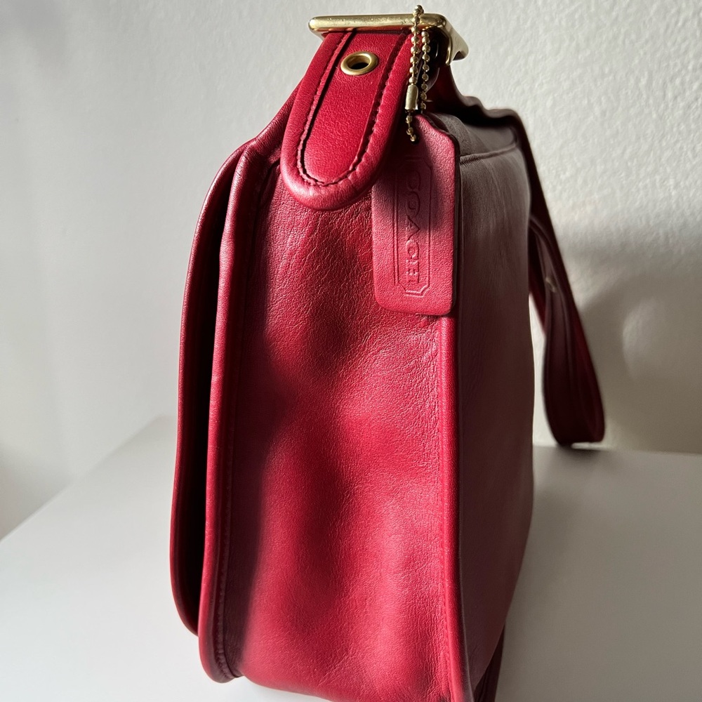 Coach Red Leather Shoulder Bag - Picture 3 of 10
